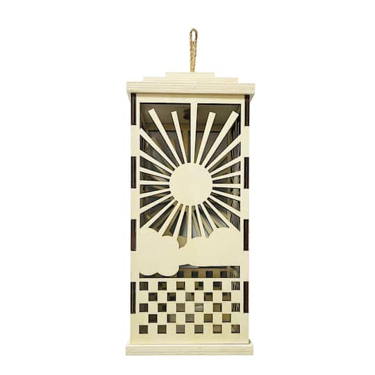 10&#x22; Sun LED Plywood Lantern by Make Market&#xAE;
